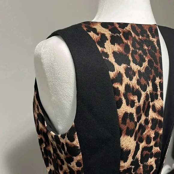 Tahari Arthur S. Levine Cheetah Print Sleeveless Sheath Dress - Picture 12 of 15